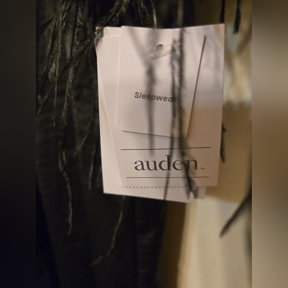 Auden Robe Elegant Black with Feather Trim - Picture 3 of 3